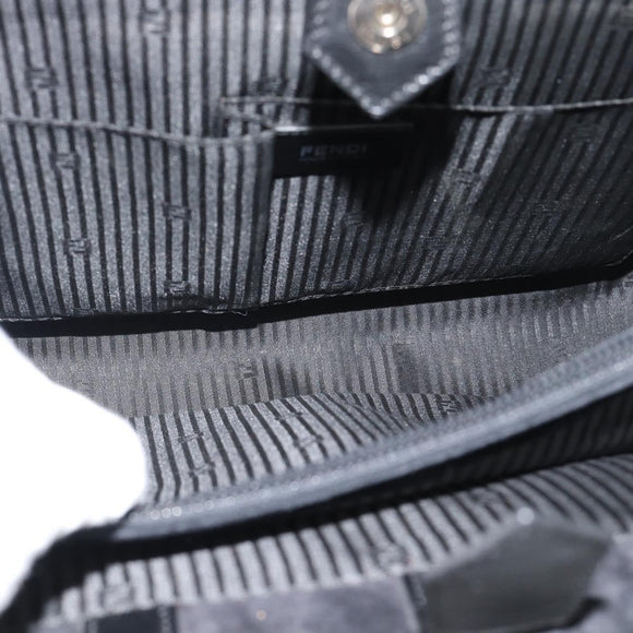 FENDI Hand Bag Patent Leather 2way Black Silver Auth 184926A