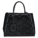 FENDI Hand Bag Patent Leather 2way Black Silver Auth 184926A-2