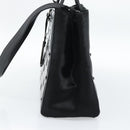 FENDI Hand Bag Patent Leather 2way Black Silver Auth 184926A-5
