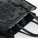FENDI Hand Bag Patent Leather 2way Black Silver Auth 184926A-6