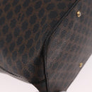 CELINE Macadam Canvas Circle Shoulder Bag PVC Leather Black Gold Auth 184927V-10