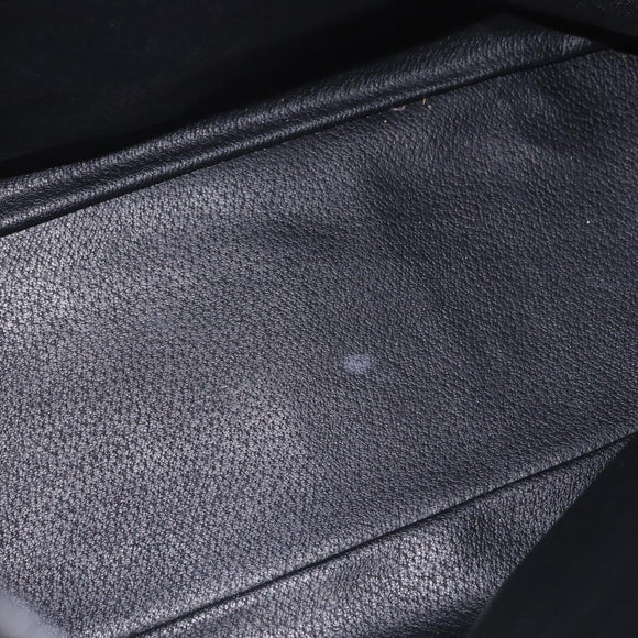 CELINE Macadam Canvas Circle Shoulder Bag PVC Leather Black Gold Auth 184927V