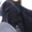 CELINE Macadam Canvas Circle Shoulder Bag PVC Leather Black Gold Auth 184927V-17