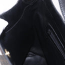 CELINE Macadam Canvas Circle Shoulder Bag PVC Leather Black Gold Auth 184927V-18