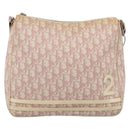 Christian Dior Trotter Canvas Shoulder Bag PVC Pink Silver Auth 184929-2