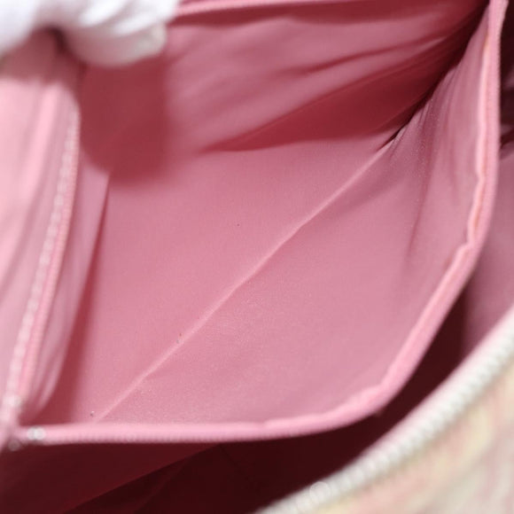 Christian Dior Trotter Canvas Shoulder Bag PVC Pink Silver Auth 184929