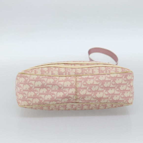 Christian Dior Trotter Canvas Shoulder Bag PVC Pink Silver Auth 184929