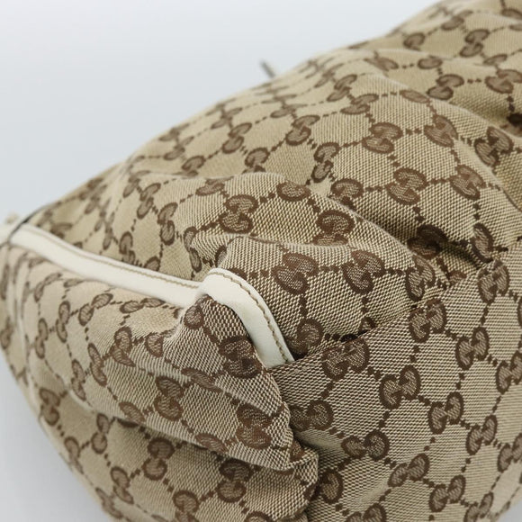 GUCCI GG Canvas Abbey Shoulder Bag Beige Gold 189833 Auth 184930V