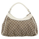 GUCCI GG Canvas Abbey Shoulder Bag Beige Gold 189833 Auth 184930V-2