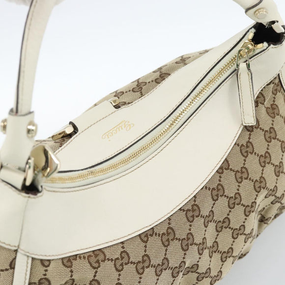 GUCCI GG Canvas Abbey Shoulder Bag Beige Gold 189833 Auth 184930V