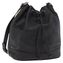 Burberrys Shoulder Bag Leather Black Gold Auth 184932-1