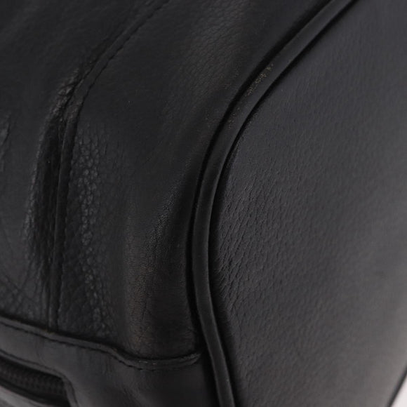 Burberrys Shoulder Bag Leather Black Gold Auth 184932