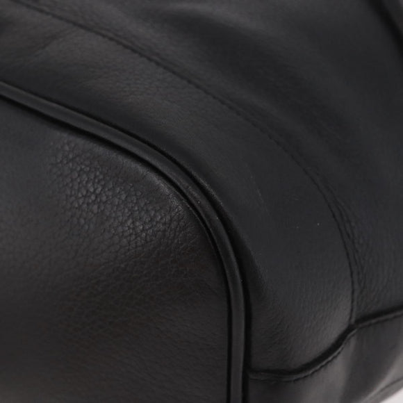 Burberrys Shoulder Bag Leather Black Gold Auth 184932