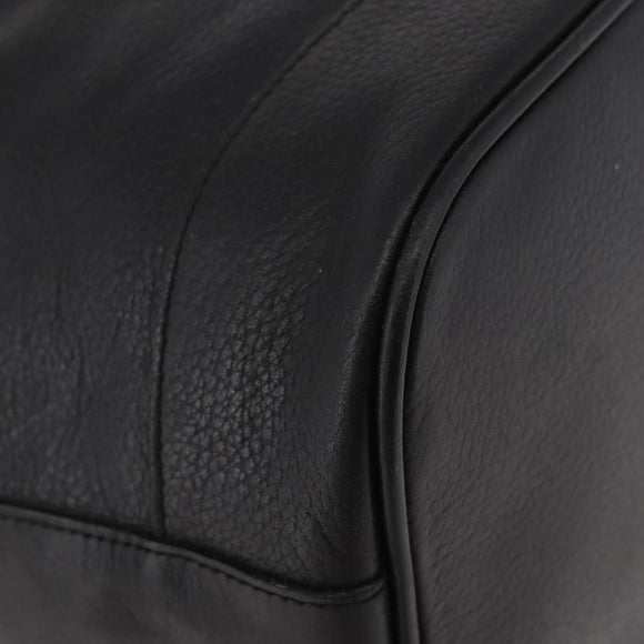 Burberrys Shoulder Bag Leather Black Gold Auth 184932