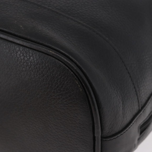 Burberrys Shoulder Bag Leather Black Gold Auth 184932