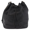 Burberrys Shoulder Bag Leather Black Gold Auth 184932-13