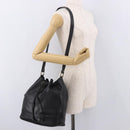 Burberrys Shoulder Bag Leather Black Gold Auth 184932-21