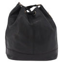 Burberrys Shoulder Bag Leather Black Gold Auth 184932-2