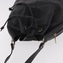 Burberrys Shoulder Bag Leather Black Gold Auth 184932-6