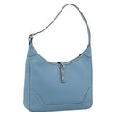 HERMES Trim 31 Shoulder Bag Leather Light Blue Silver Auth 184933V-1