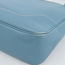 HERMES Trim 31 Shoulder Bag Leather Light Blue Silver Auth 184933V-17