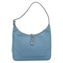 HERMES Trim 31 Shoulder Bag Leather Light Blue Silver Auth 184933V-13