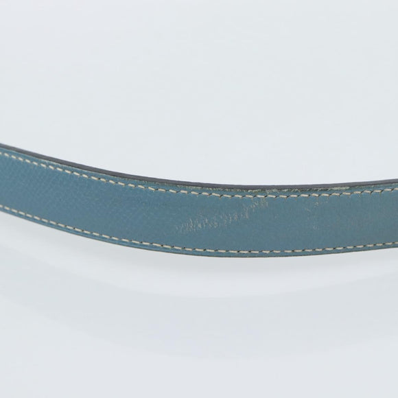 HERMES Trim 31 Shoulder Bag Leather Light Blue Silver Auth 184933V