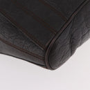 BVLGARI Leoni Tote Bag Leather Dark Brown Gold Auth 184934A-10