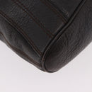 BVLGARI Leoni Tote Bag Leather Dark Brown Gold Auth 184934A-12