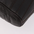 BVLGARI Leoni Tote Bag Leather Dark Brown Gold Auth 184934A-13