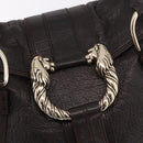 BVLGARI Leoni Tote Bag Leather Dark Brown Gold Auth 184934A-14