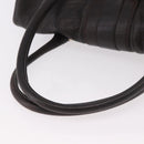 BVLGARI Leoni Tote Bag Leather Dark Brown Gold Auth 184934A-7