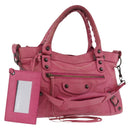 BALENCIAGA The First Hand Bag Leather 2way Pink 103208 Auth 184935SM-1