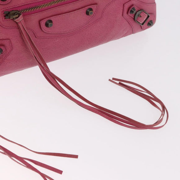 BALENCIAGA The First Hand Bag Leather 2way Pink 103208 Auth 184935SM