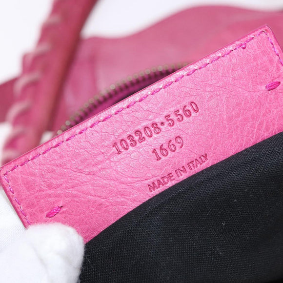 BALENCIAGA The First Hand Bag Leather 2way Pink 103208 Auth 184935SM