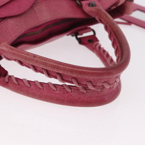 BALENCIAGA The First Hand Bag Leather 2way Pink 103208 Auth 184935SM