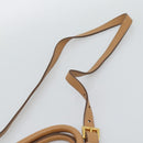 PRADA Hand Bag Leather 2way Beige Gold Auth 184937V-15