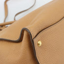 PRADA Hand Bag Leather 2way Beige Gold Auth 184937V-18