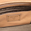 PRADA Hand Bag Leather 2way Beige Gold Auth 184937V-19
