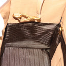PRADA Hand Bag Leather 2way Beige Gold Auth 184937V-21