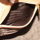 PRADA Hand Bag Leather 2way Beige Gold Auth 184937V-23