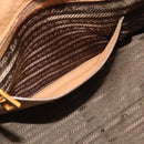 PRADA Hand Bag Leather 2way Beige Gold Auth 184937V-24