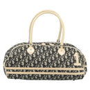 Christian Dior Trotter Canvas Boston Bag PVC Black Silver Auth 184938-13