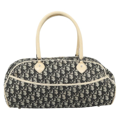 Christian Dior Trotter Canvas Boston Bag PVC Black Silver Auth 184938 - 0