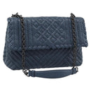 BOTTEGA VENETA INTRECCIATO Chain Shoulder Bag Leather Navy Auth 184942V-1