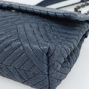BOTTEGA VENETA INTRECCIATO Chain Shoulder Bag Leather Navy Auth 184942V-9