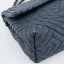 BOTTEGA VENETA INTRECCIATO Chain Shoulder Bag Leather Navy Auth 184942V-14