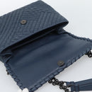 BOTTEGA VENETA INTRECCIATO Chain Shoulder Bag Leather Navy Auth 184942V-17