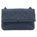 BOTTEGA VENETA INTRECCIATO Chain Shoulder Bag Leather Navy Auth 184942V-13