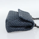 BOTTEGA VENETA INTRECCIATO Chain Shoulder Bag Leather Navy Auth 184942V-4